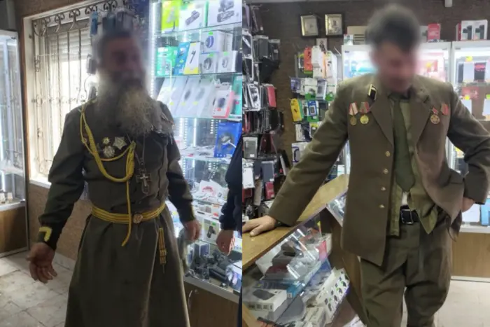 Spazieren in sowjetischer Uniform. In Transkarpatien hat die Polizei einen Priester der UOC (MP) mit einem Freund festgenommen